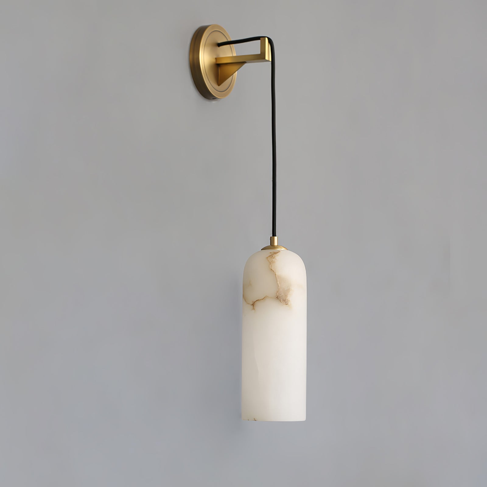 Monty Modern Alabaster Stone Wall Sconce Brass Indoor Light for Foyer and Kitchen