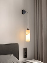 Monty Modern Alabaster Stone Wall Sconce Brass Indoor Light for Foyer and Kitchen