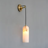 Monty Modern Alabaster Stone Wall Sconce Brass Indoor Light for Foyer and Kitchen