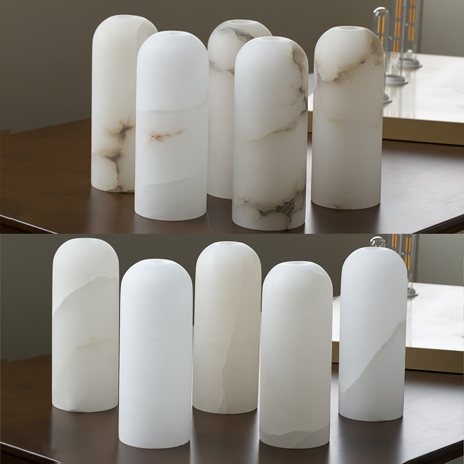 Monty Modern Alabaster Stone Wall Sconce Brass Indoor Light for Foyer and Kitchen