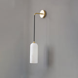 Monty Modern Alabaster Stone Wall Sconce Brass Indoor Light for Foyer and Kitchen