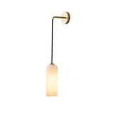 Monty Modern Alabaster Stone Wall Sconce Brass Indoor Light for Foyer and Kitchen