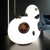 Animal Shaped Glass Table Lamp Modern Owl Rabbit Penguin Gold Bedside Nightstand Light