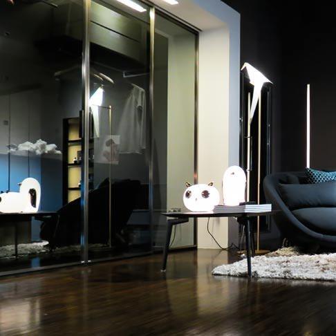 Animal Shaped Glass Table Lamp Modern Owl Rabbit Penguin Gold Bedside Nightstand Light