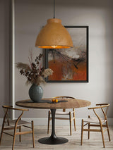 Morphe Amorphous Organic Textured Pendant Light Artistic Brown Oval Shape Hanging Lamp