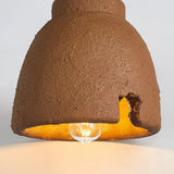 Morphe Amorphous Organic Textured Pendant Light Artistic Brown Oval Shape Hanging Lamp