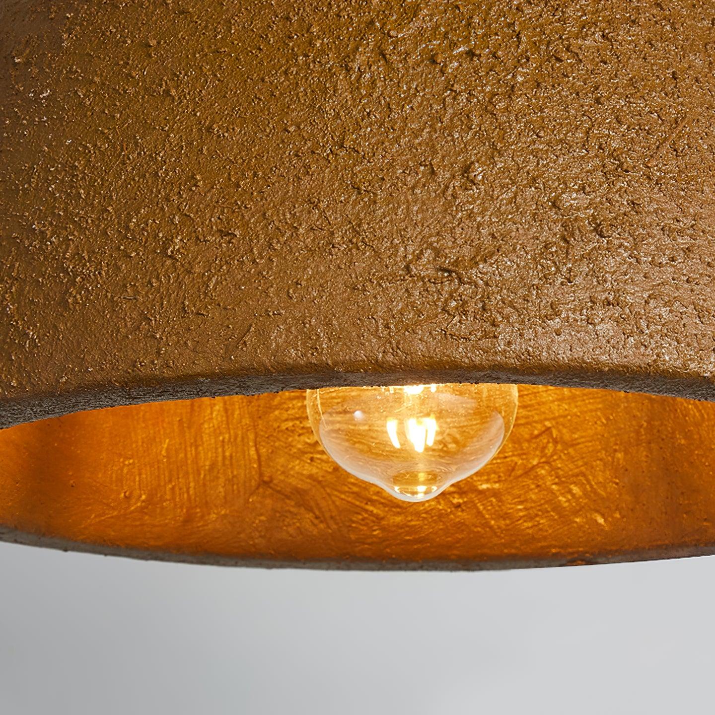 Morphe Amorphous Organic Textured Pendant Light Artistic Brown Oval Shape Hanging Lamp