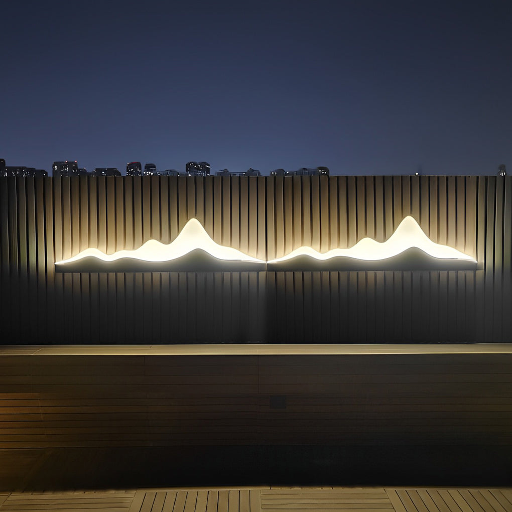 Mountain Silhouette LED Outdoor Wall Sconce Waterproof Modern Garden Path Decorative Lamp