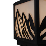 Mountain Silhouette Solar Fence Post Light Waterproof LED Outdoor Landscape Pillar Lamp Black