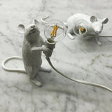 Resin Mouse Table Lamp Decorative Animal Sculpture Side Table Light for Bedside and Desk