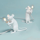Resin Mouse Table Lamp Decorative Animal Sculpture Side Table Light for Bedside and Desk