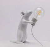 Resin Mouse Table Lamp Decorative Animal Sculpture Side Table Light for Bedside and Desk