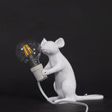 Resin Mouse Table Lamp Decorative Animal Sculpture Side Table Light for Bedside and Desk