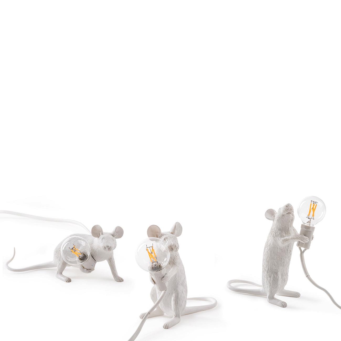 Resin Mouse Table Lamp Decorative Animal Sculpture Side Table Light for Bedside and Desk