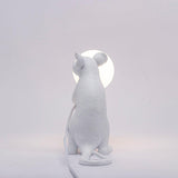 Resin Mouse Table Lamp Decorative Animal Sculpture Side Table Light for Bedside and Desk