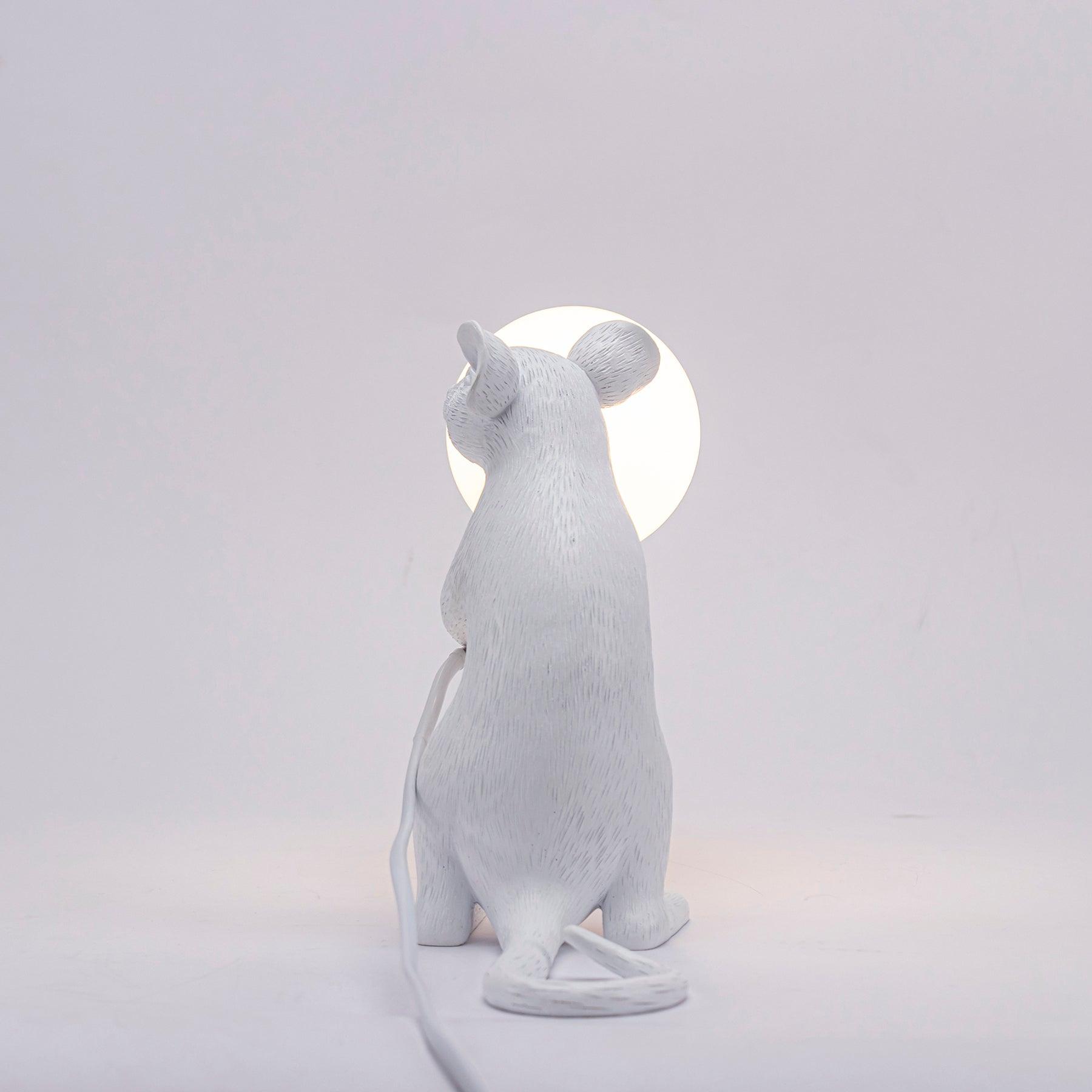 Resin Mouse Table Lamp Decorative Animal Sculpture Side Table Light for Bedside and Desk