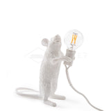 Resin Mouse Table Lamp Decorative Animal Sculpture Side Table Light for Bedside and Desk
