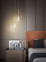 Mozzi Crystal Cylinder Pendant Light Luxury Gold Hanging Lamp for Modern Interiors