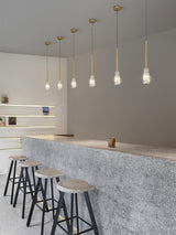 Mozzi Crystal Cylinder Pendant Light Luxury Gold Hanging Lamp for Modern Interiors