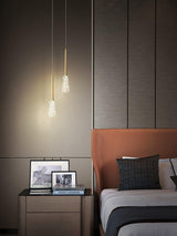 Mozzi Crystal Cylinder Pendant Light Luxury Gold Hanging Lamp for Modern Interiors