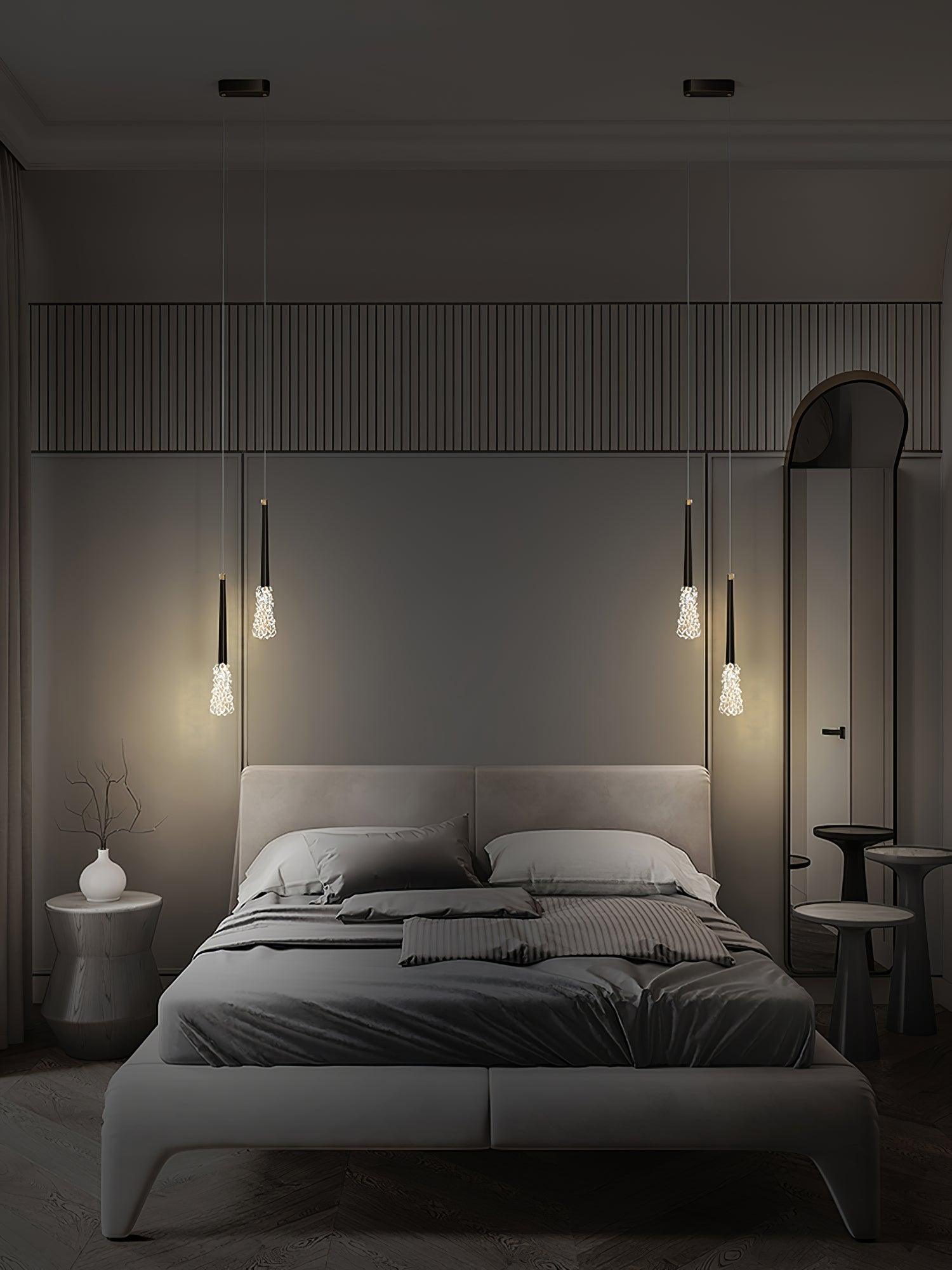 Mozzi Crystal Cylinder Pendant Light Luxury Gold Hanging Lamp for Modern Interiors