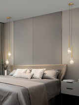 Mozzi Crystal Cylinder Pendant Light Luxury Gold Hanging Lamp for Modern Interiors