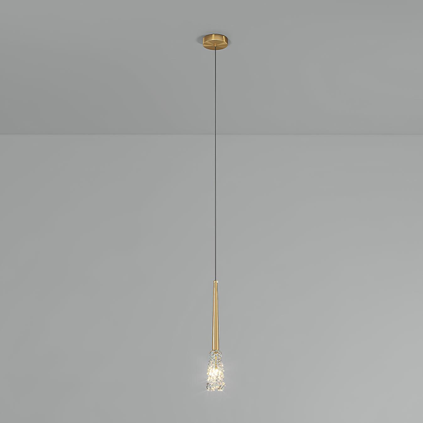 Mozzi Crystal Cylinder Pendant Light Luxury Gold Hanging Lamp for Modern Interiors