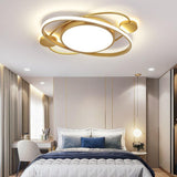 Modern Nordic Circular LED Flush Mount Ceiling Light Dimmable Metal Lamp for Living Room