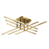 Modern Geometric Rectangular LED Flush Mount Ceiling Light for Living Room and Dining Area