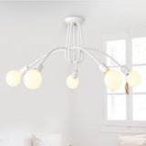 Industrial 5 Light Twisted Metal Frame Chandelier Vintage Retro Pendant Ceiling Light