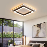 Modern Double Square LED Flush Mount Ceiling Light for Bedroom and Living Room