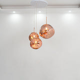 Multi Head Lava Melting Glass Pendant Light Round Ceiling Chandelier for Modern Interiors