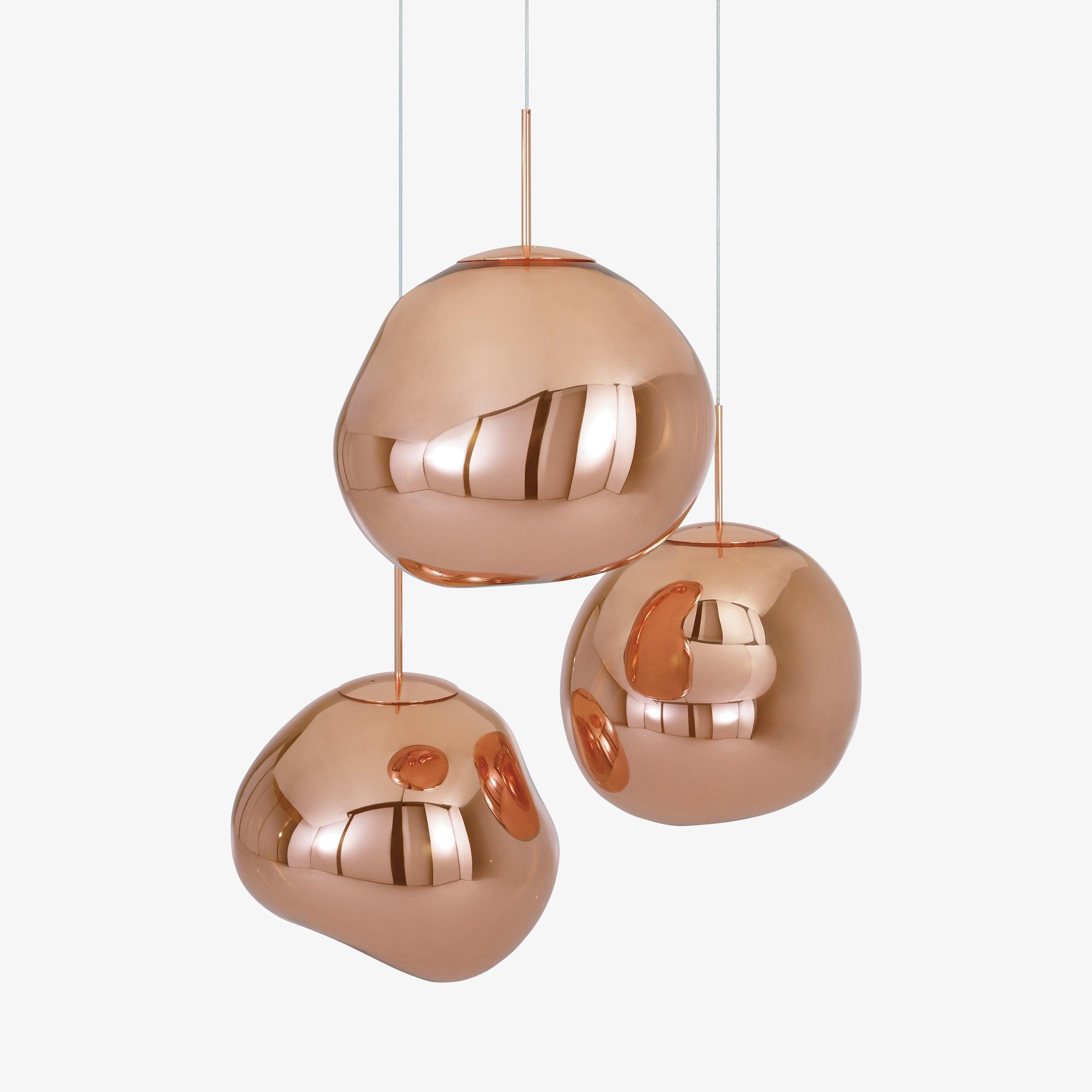 Multi Head Lava Melting Glass Pendant Light Round Ceiling Chandelier for Modern Interiors