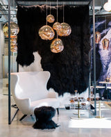 Multi Head Lava Melting Glass Pendant Light Round Ceiling Chandelier for Modern Interiors