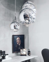 Multi Head Lava Melting Glass Pendant Light Round Ceiling Chandelier for Modern Interiors