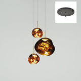 Multi Head Lava Melting Glass Pendant Light Round Ceiling Chandelier for Modern Interiors