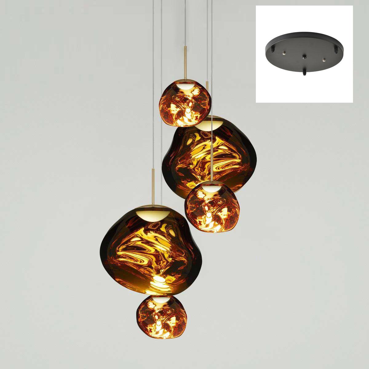Multi Head Lava Melting Glass Pendant Light Round Ceiling Chandelier for Modern Interiors