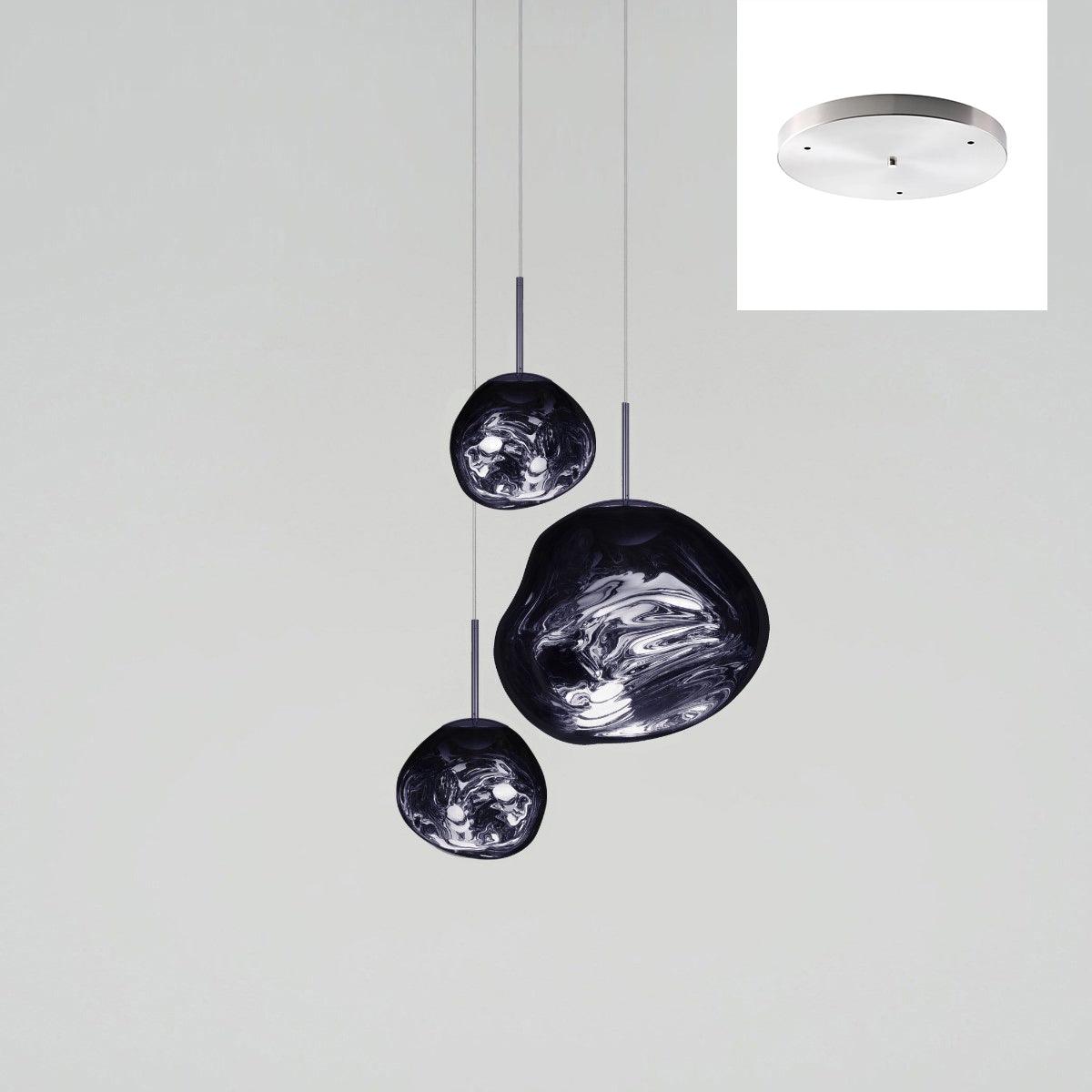 Multi Head Lava Melting Glass Pendant Light Round Ceiling Chandelier for Modern Interiors
