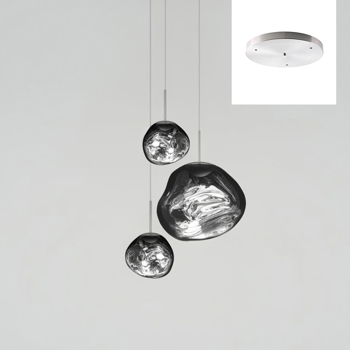 Multi Head Lava Melting Glass Pendant Light Round Ceiling Chandelier for Modern Interiors