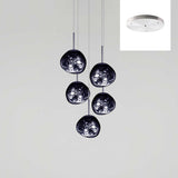 Multi Head Lava Melting Glass Pendant Light Round Ceiling Chandelier for Modern Interiors