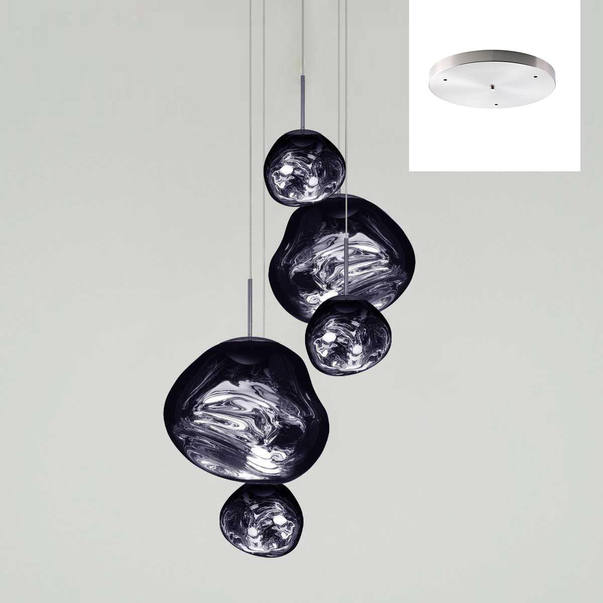 Multi Head Lava Melting Glass Pendant Light Round Ceiling Chandelier for Modern Interiors