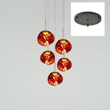 Multi Head Lava Melting Glass Pendant Light Round Ceiling Chandelier for Modern Interiors