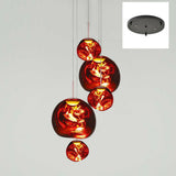 Multi Head Lava Melting Glass Pendant Light Round Ceiling Chandelier for Modern Interiors