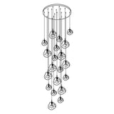 Multi Head Lava Melting Glass Pendant Light Round Ceiling Chandelier for Modern Interiors
