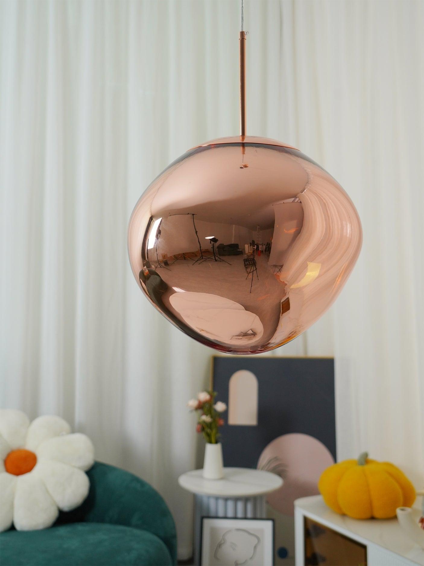 Multi Head Lava Melting Glass Pendant Light Round Ceiling Chandelier for Modern Interiors