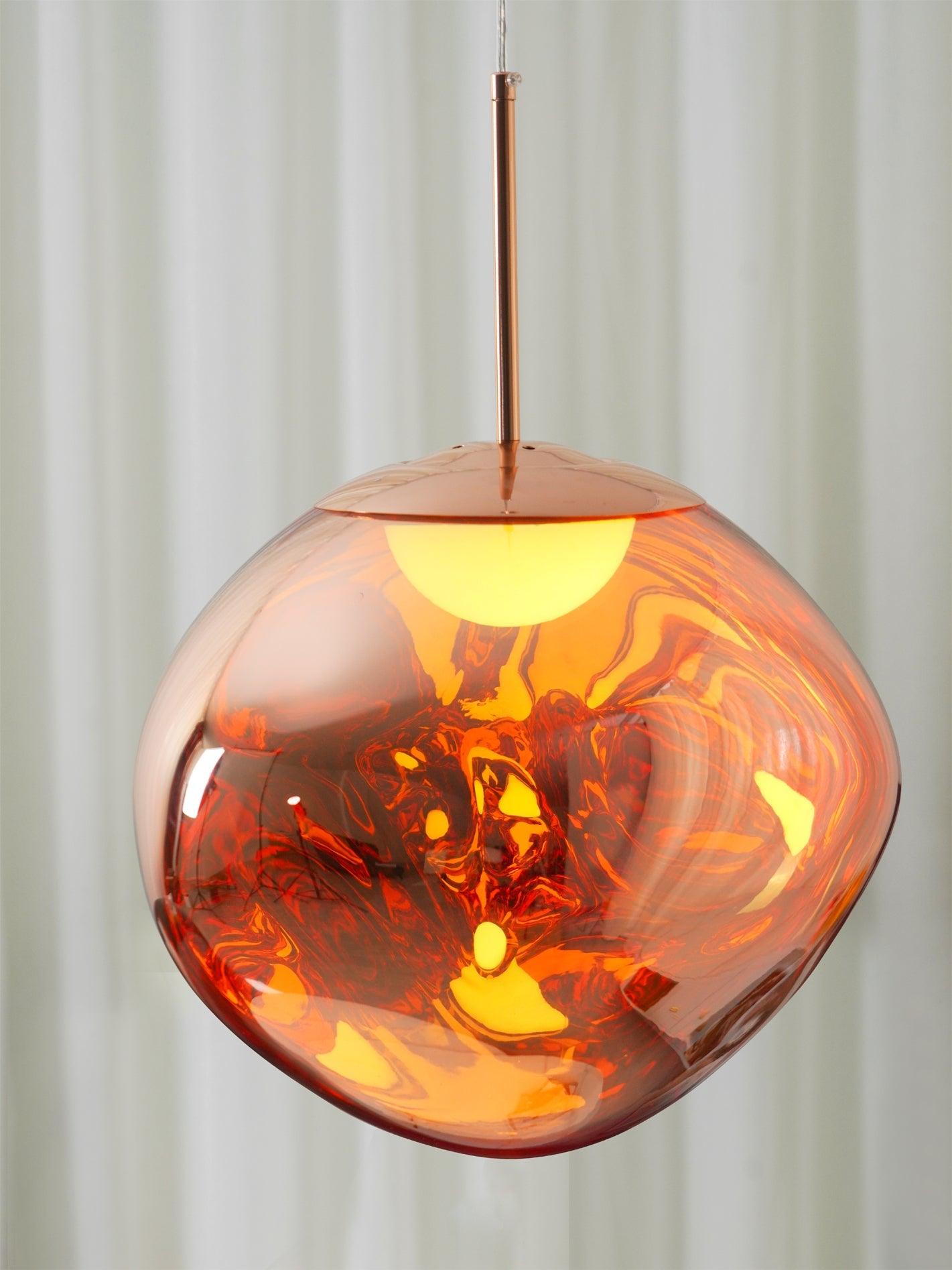 Multi Head Lava Melting Glass Pendant Light Round Ceiling Chandelier for Modern Interiors
