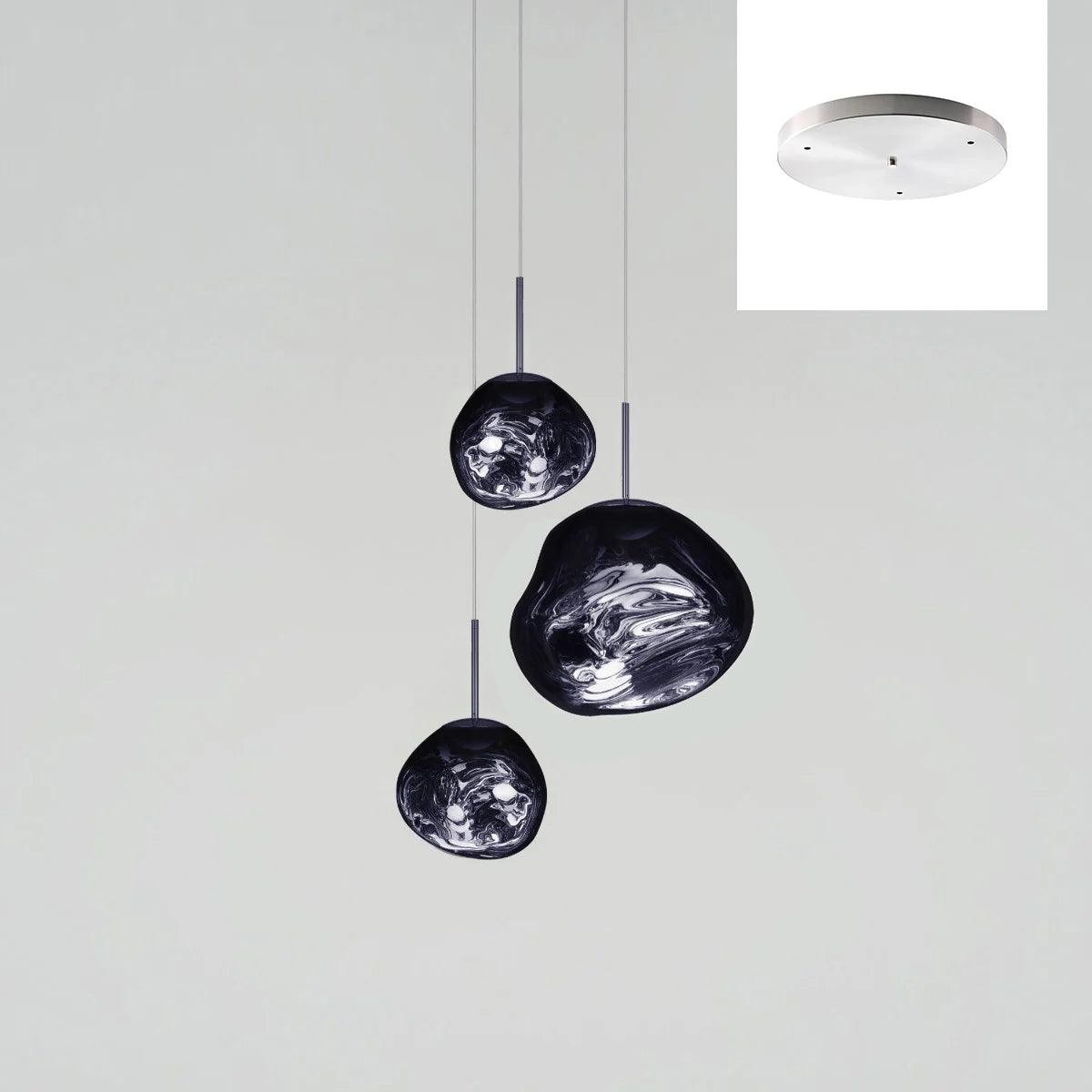 Multi Head Lava Melting Glass Pendant Light Round Ceiling Chandelier for Modern Interiors