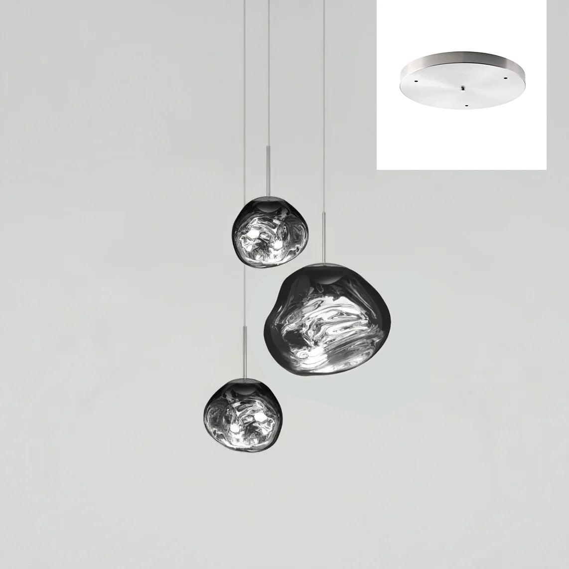 Multi Head Lava Melting Glass Pendant Light Round Ceiling Chandelier for Modern Interiors