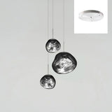 Multi Head Lava Melting Glass Pendant Light Round Ceiling Chandelier for Modern Interiors