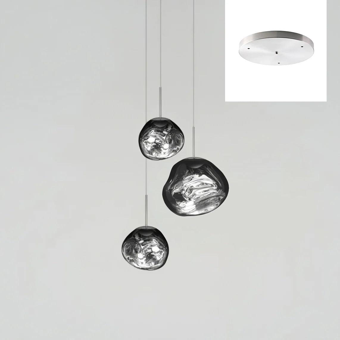 Multi Head Lava Melting Glass Pendant Light Round Ceiling Chandelier for Modern Interiors
